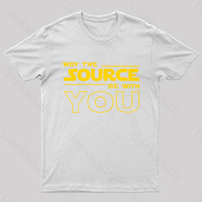 May The Source Be With You Geek T-Shirt White / S