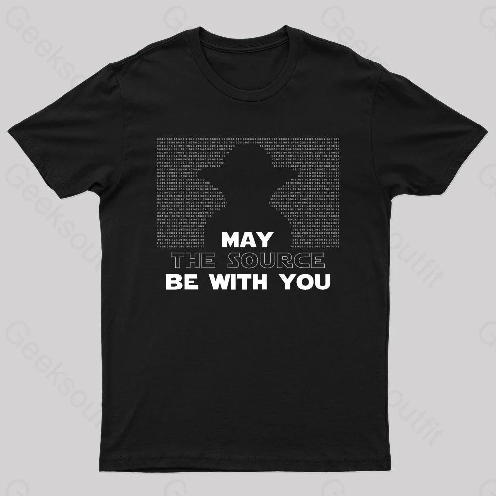 May The Source Be With You Nerd T-Shirt Black / S