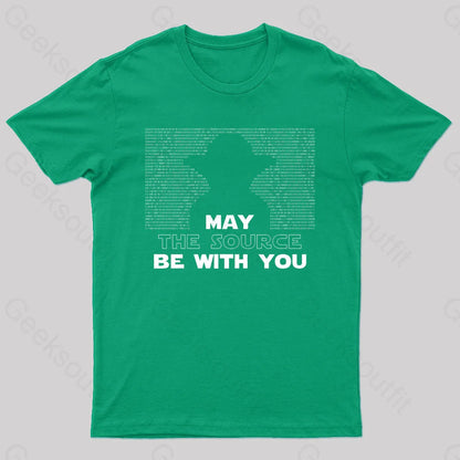 May The Source Be With You Nerd T-Shirt Green / S