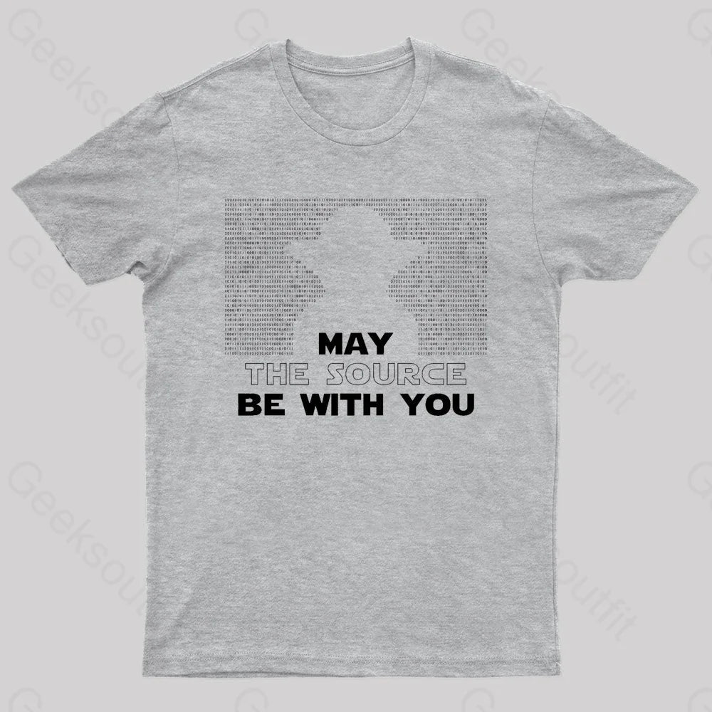 May The Source Be With You Nerd T-Shirt Grey / S