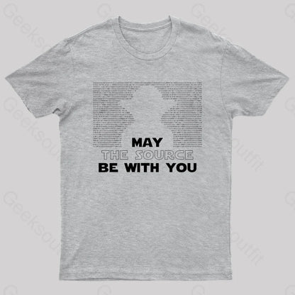 May The Source Be With You Nerd T-Shirt Grey / S