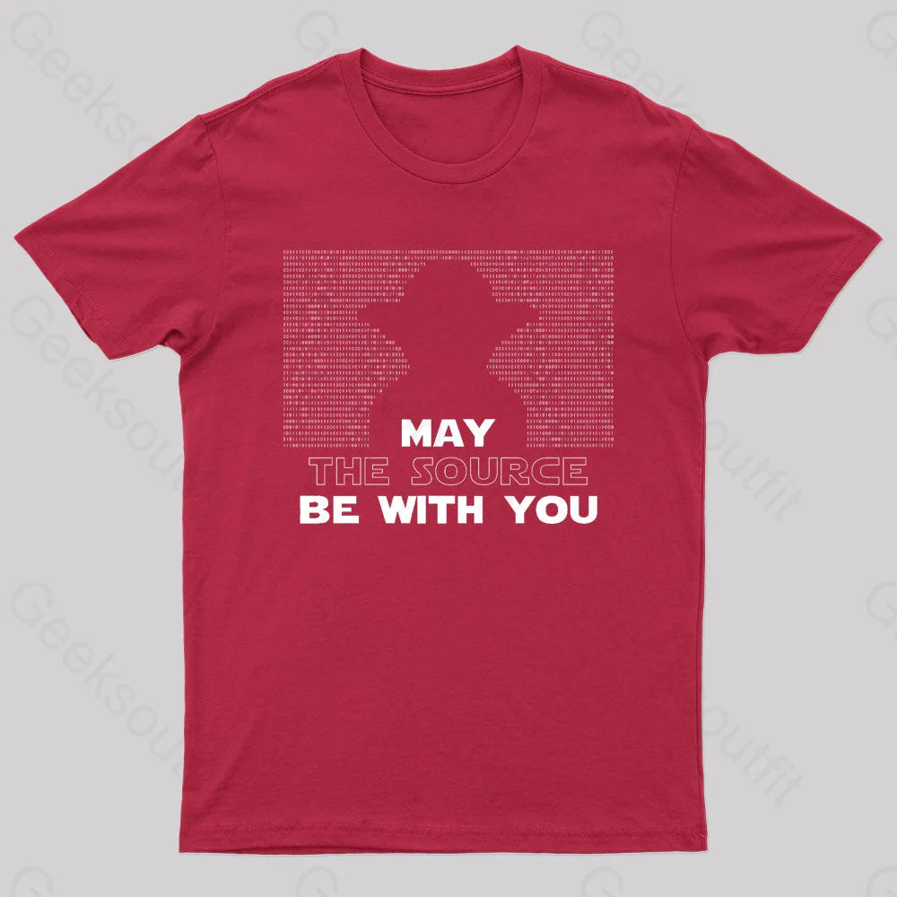 May The Source Be With You Nerd T-Shirt Red / S