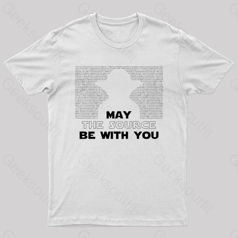 May The Source Be With You Nerd T-Shirt White / S