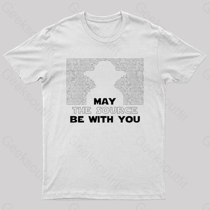 May The Source Be With You Nerd T-Shirt White / S