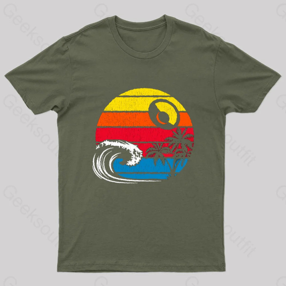 May The Surf Be With You Geek T-Shirt Army Green / S