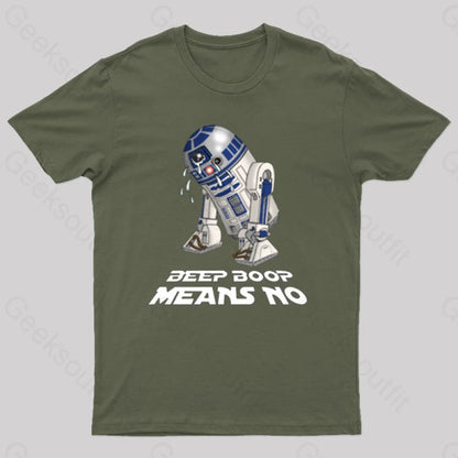 Means No Nerd T-Shirt Army Green / S