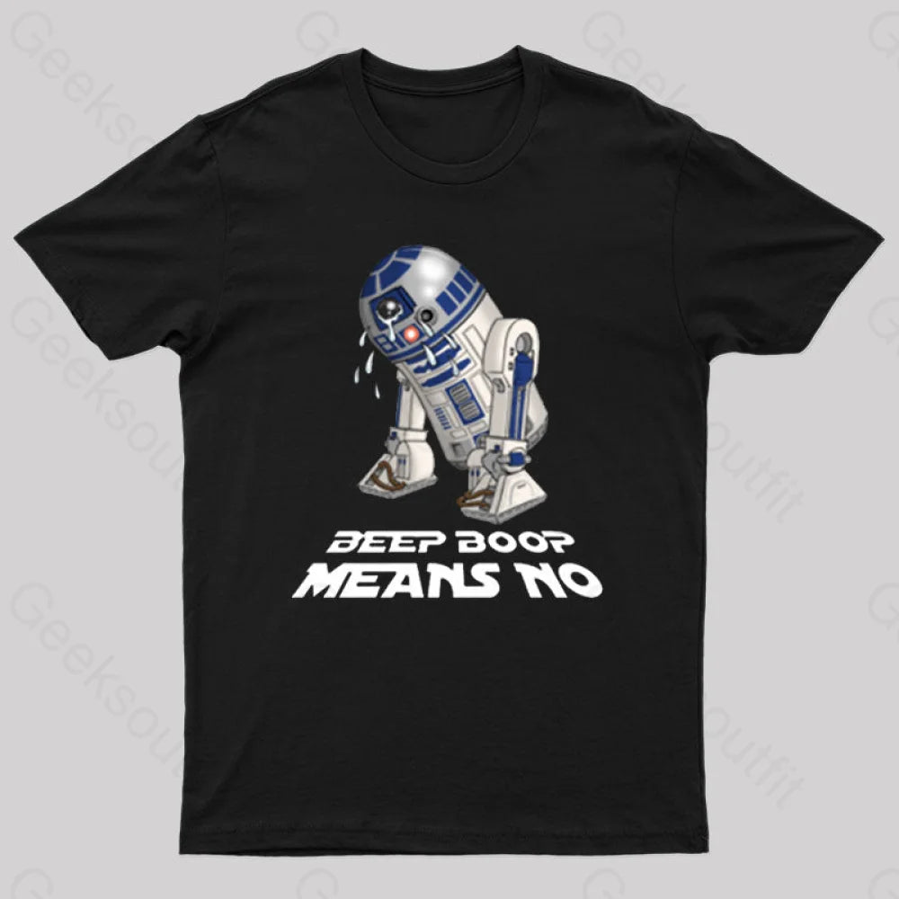 Means No Nerd T-Shirt Black / S