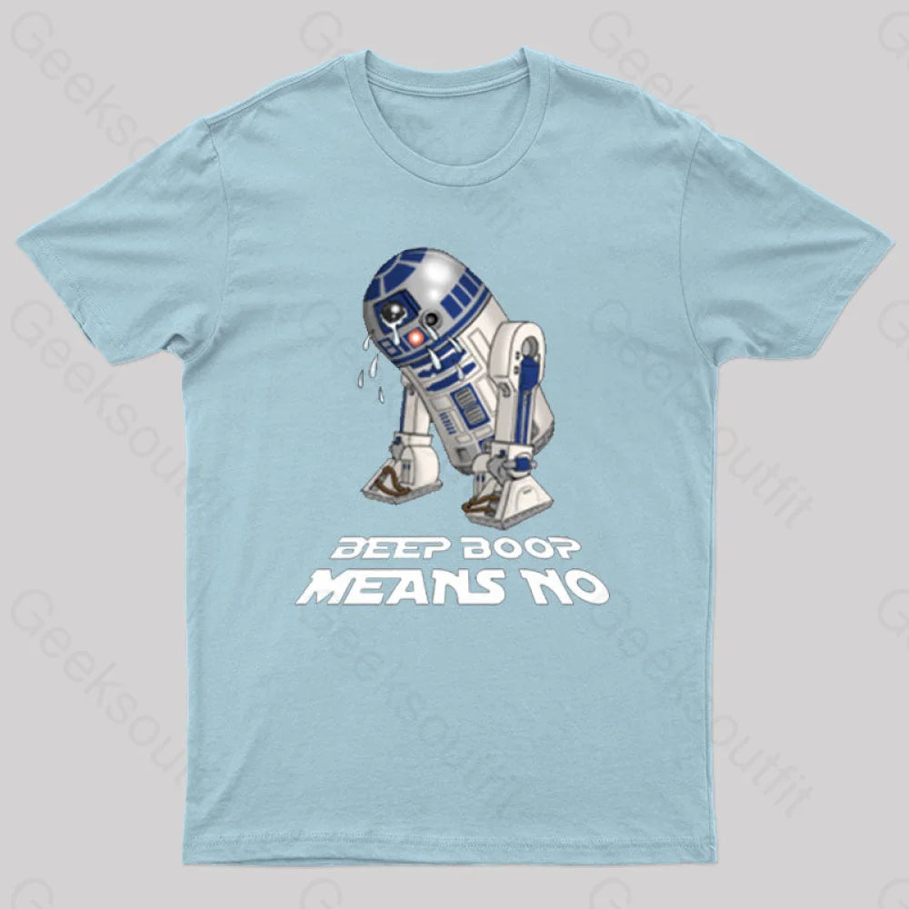 Means No Nerd T-Shirt Light Blue / S