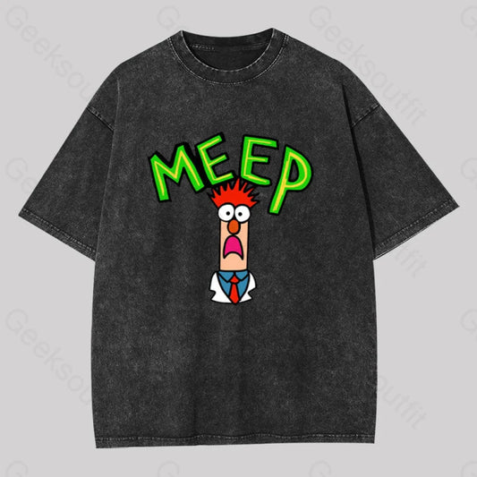 Meep Muppet Beaker Washed T-Shirt Black / S