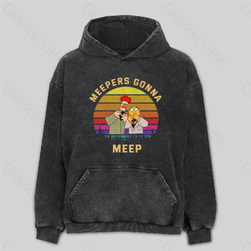 Meepers Gonna Meep Washed Hoodie M