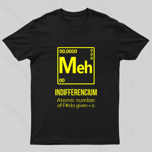 Meh Indifferencium Geek T-Shirt Black / S