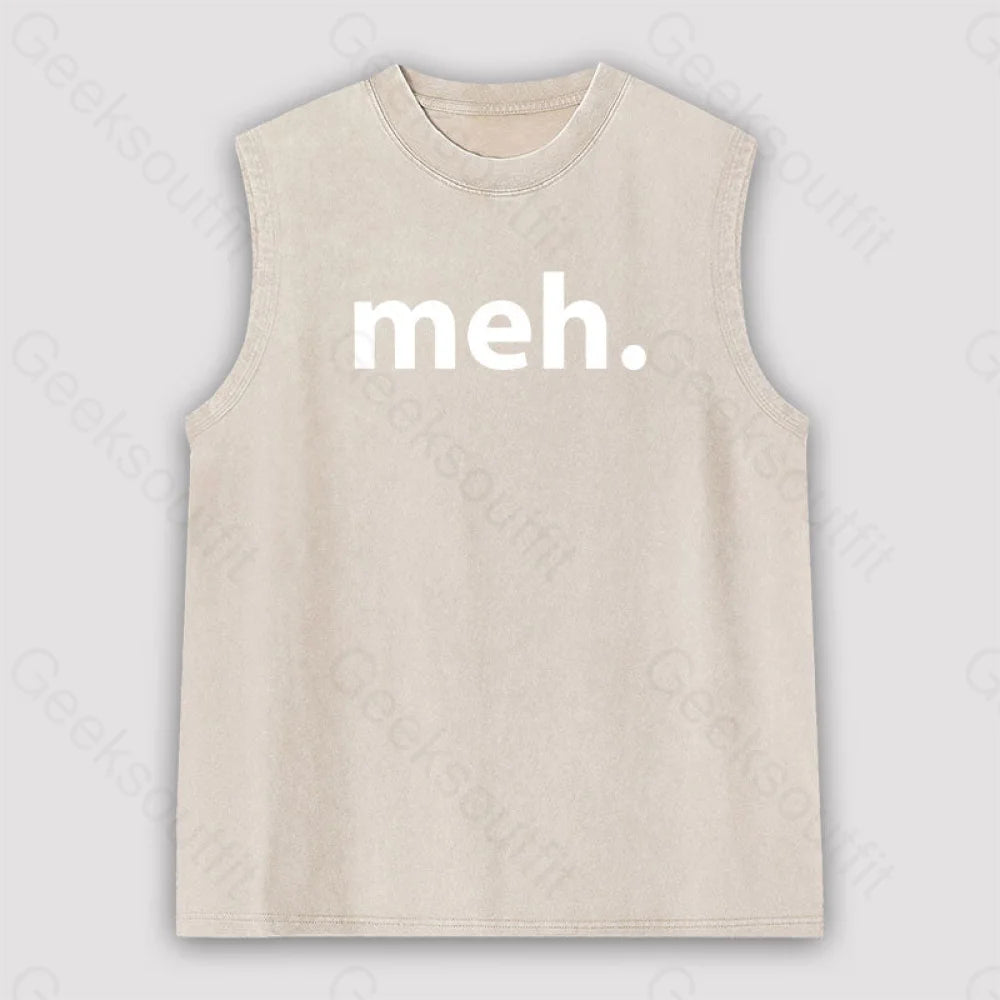 Meh Unisex Washed Tank Apricot / S