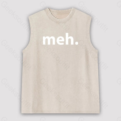 Meh Unisex Washed Tank Apricot / S