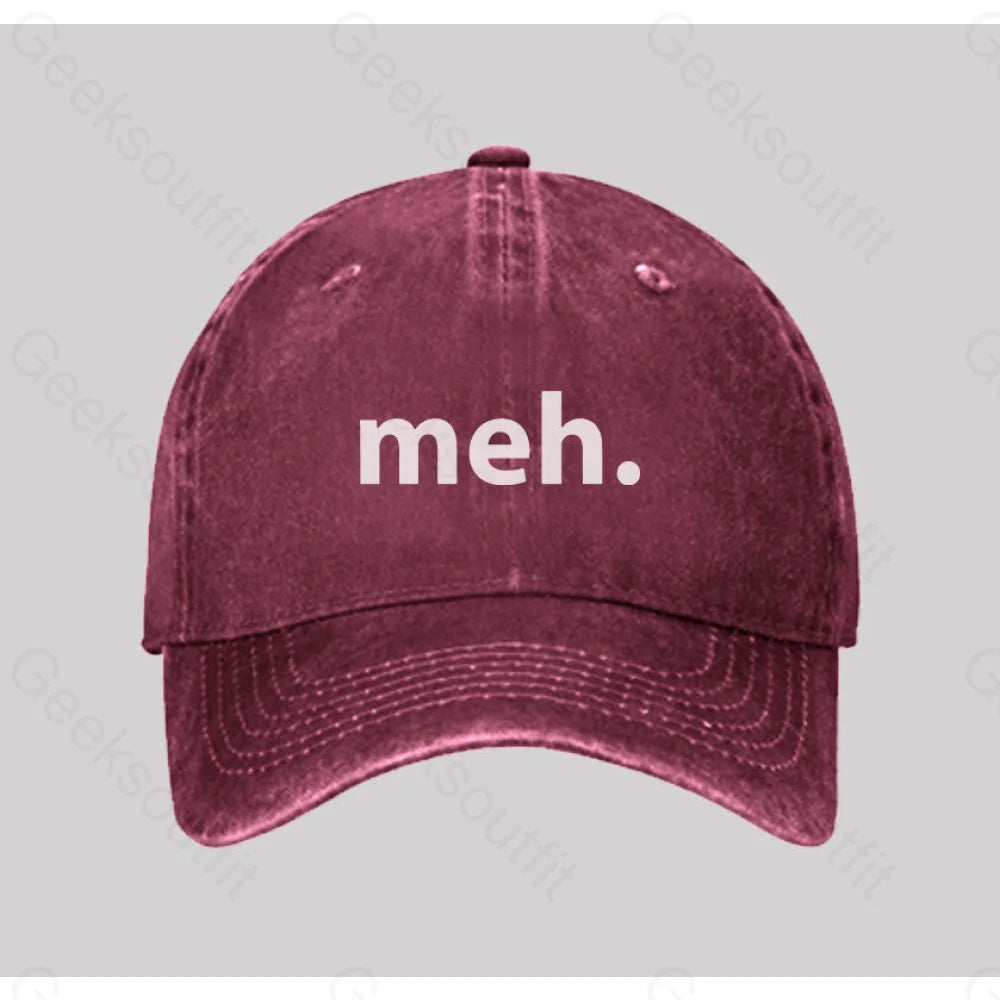 Meh Washed Vintage Baseball Cap Red