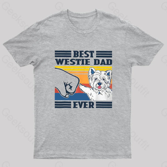 Mens Best Westie Dad Nerd T-Shirt Grey / S