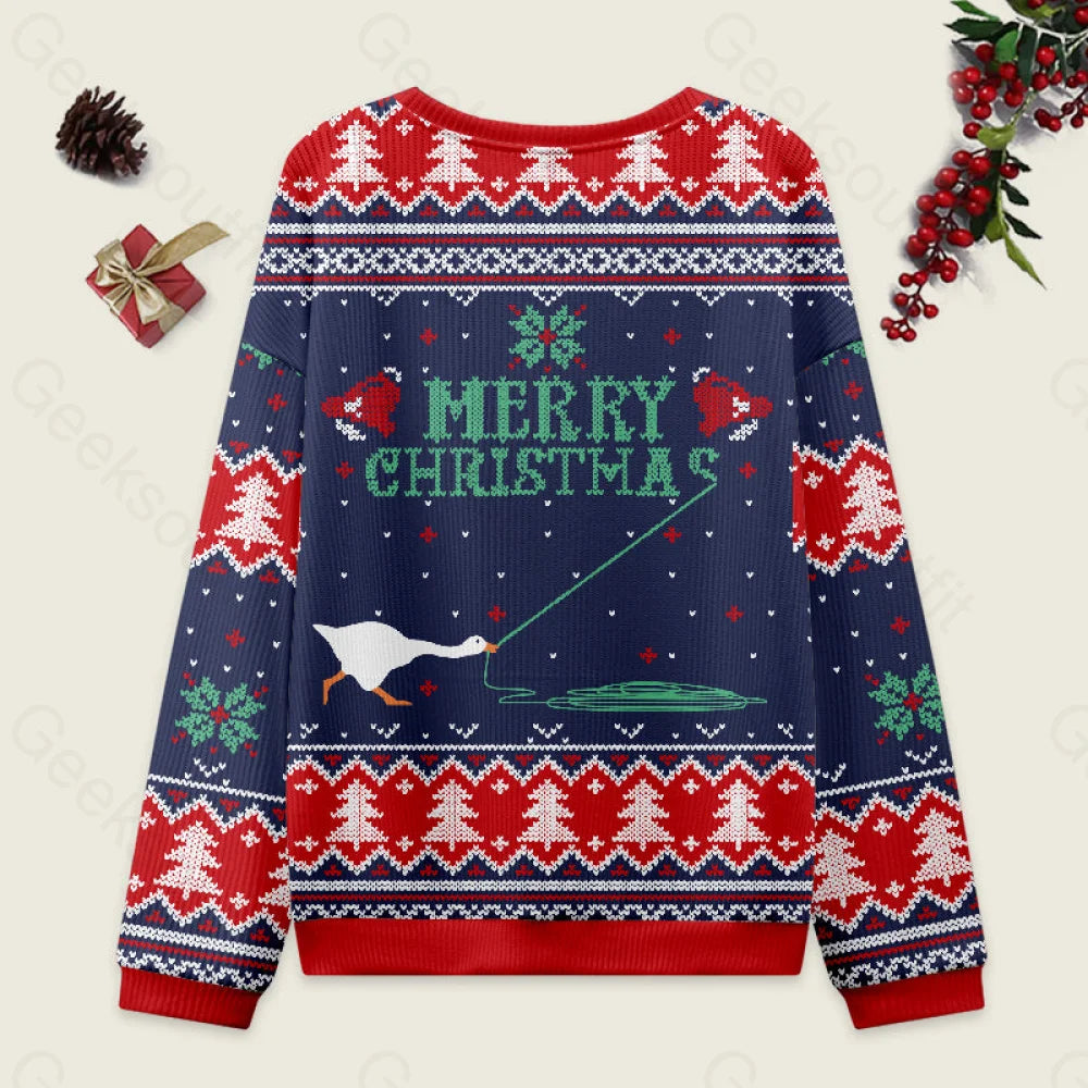 Merry Honked Christmas Funny Honk Goose Ugly Sweater Men’s Style-S