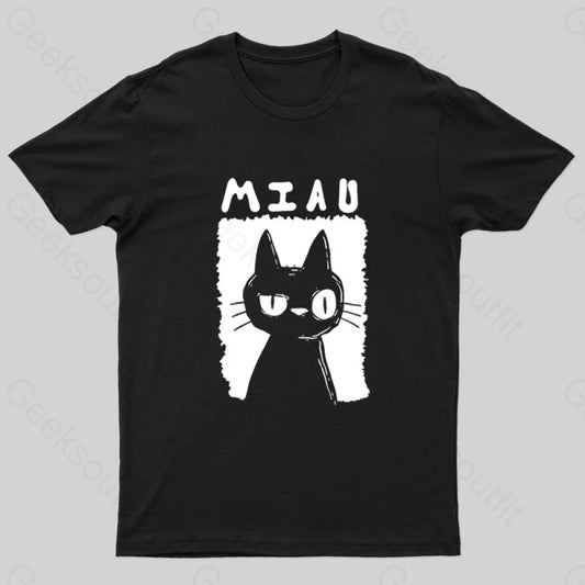 Miau Geek T-Shirt Black / S