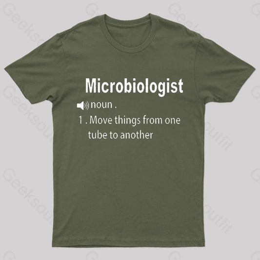 Microbiologist Definition Geek T-Shirt Army Green / S