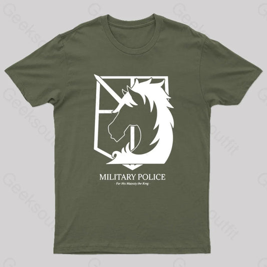 Military Police Geek T-Shirt Army Green / S