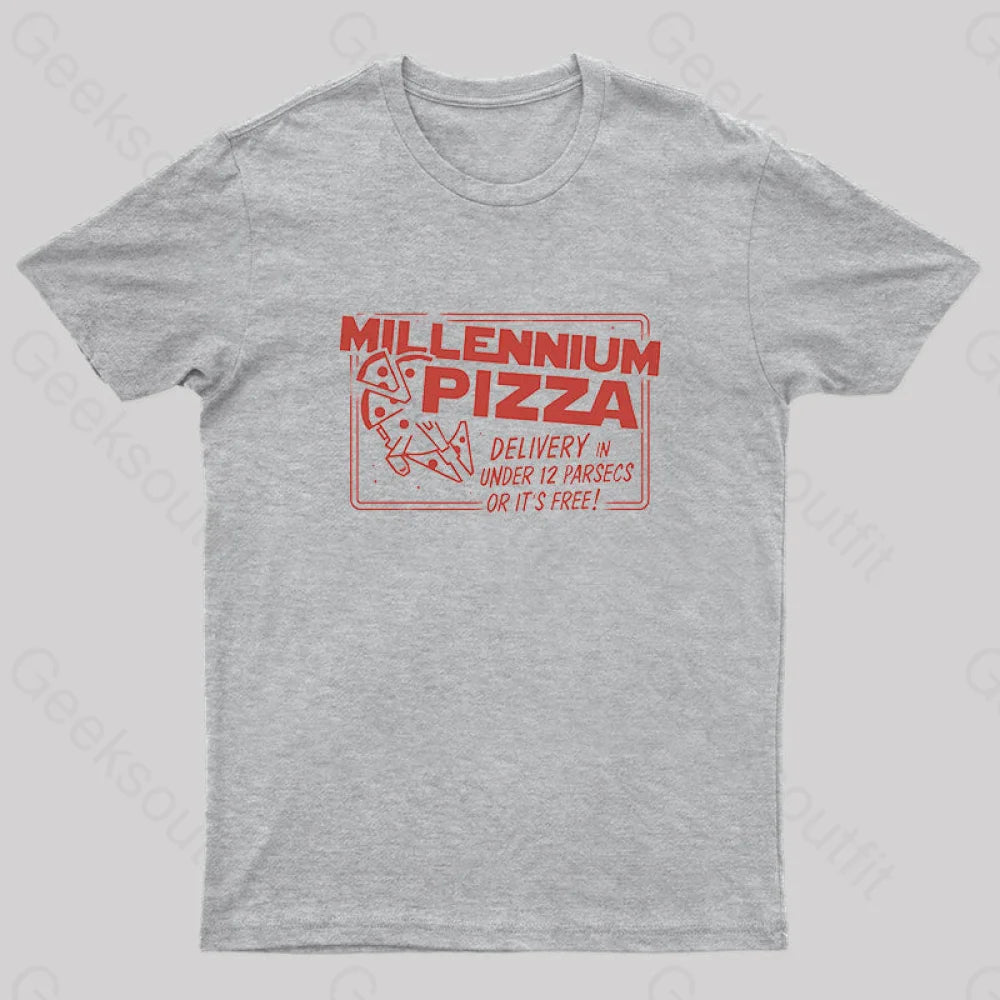 Millennium Pizza Nerd T-Shirt Grey / S