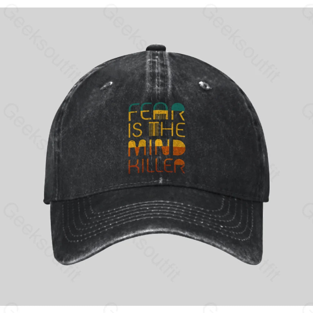 Mind Killer Washed Vintage Baseball Cap Black