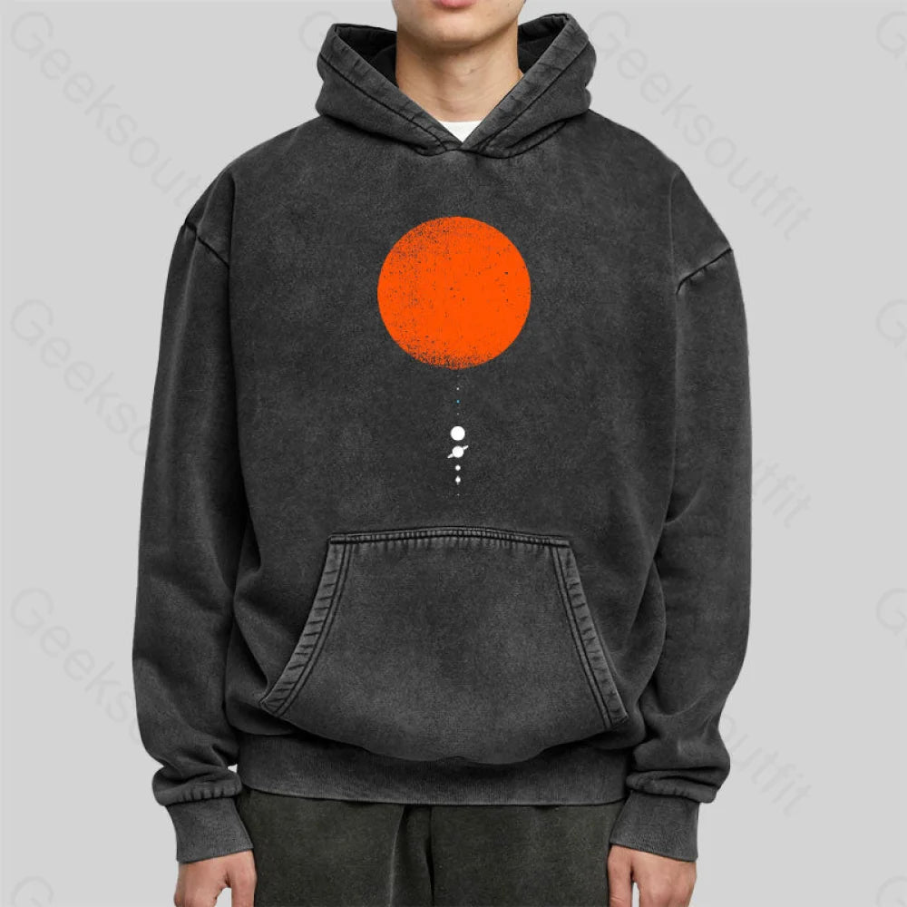 Minimal Solar System Washed Hoodie