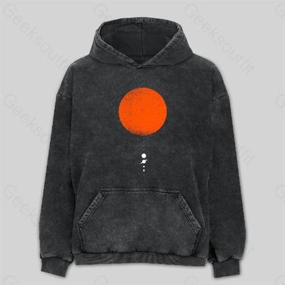 Minimal Solar System Washed Hoodie M