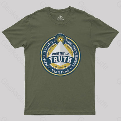 Ministry Of Truth Nerd T-Shirt Army Green / S