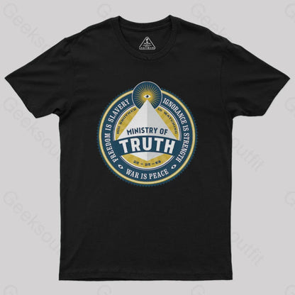 Ministry Of Truth Nerd T-Shirt Black / S