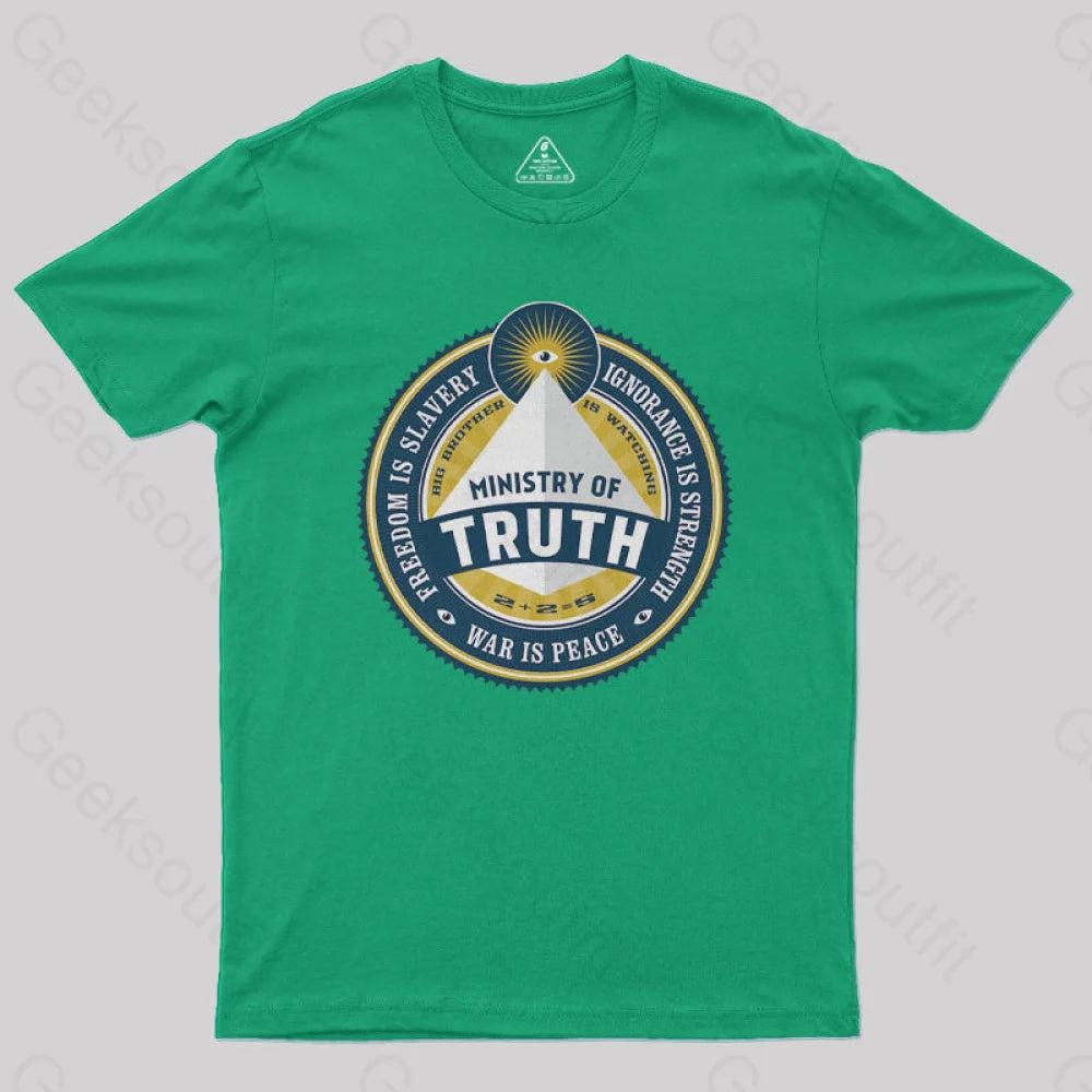 Ministry Of Truth Nerd T-Shirt Green / S