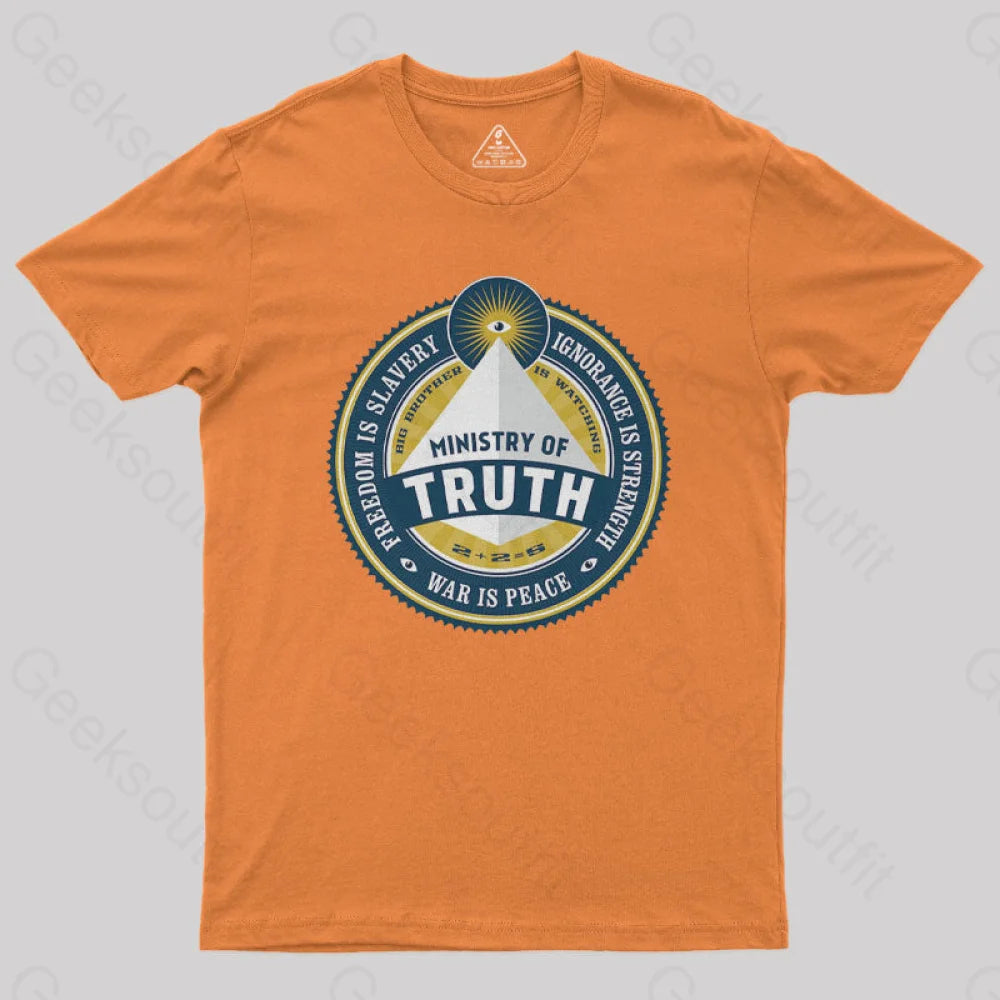 Ministry Of Truth Nerd T-Shirt Orange / S