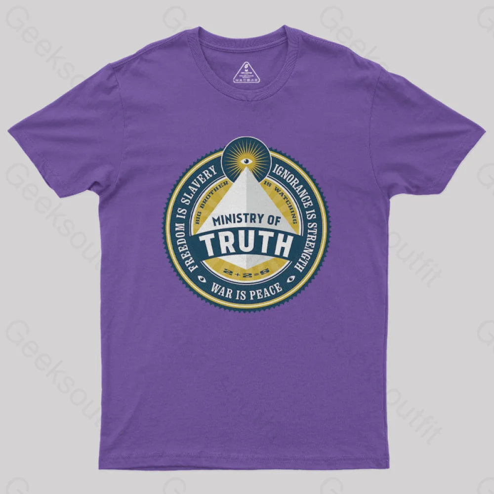 Ministry Of Truth Nerd T-Shirt Purple / S