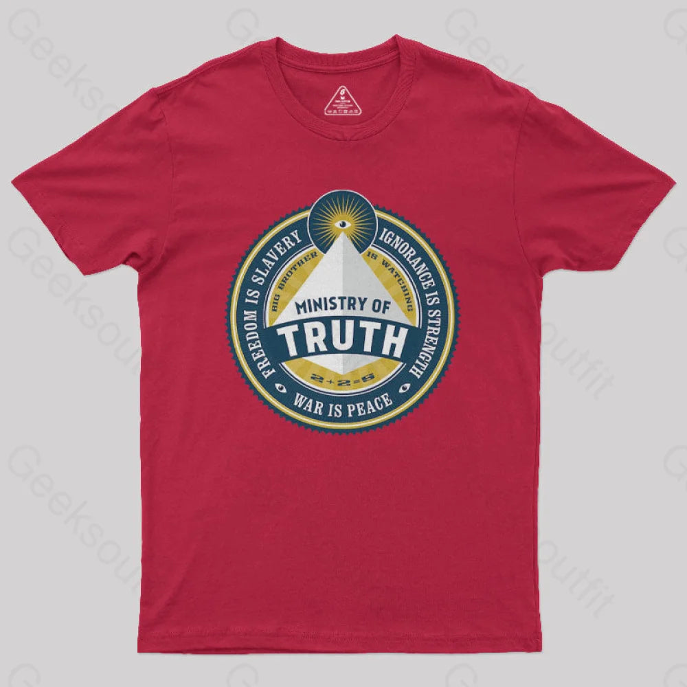 Ministry Of Truth Nerd T-Shirt Red / S