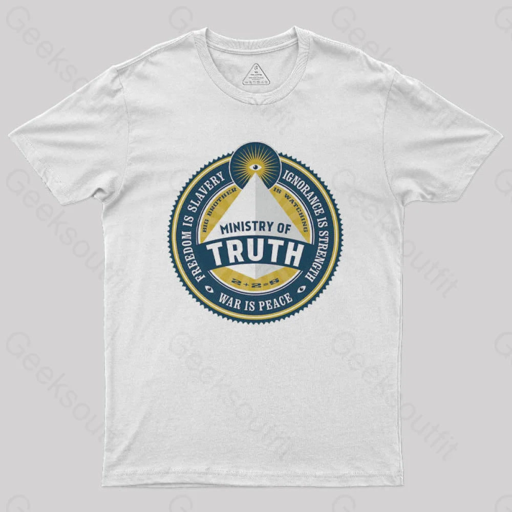 Ministry Of Truth Nerd T-Shirt White / S