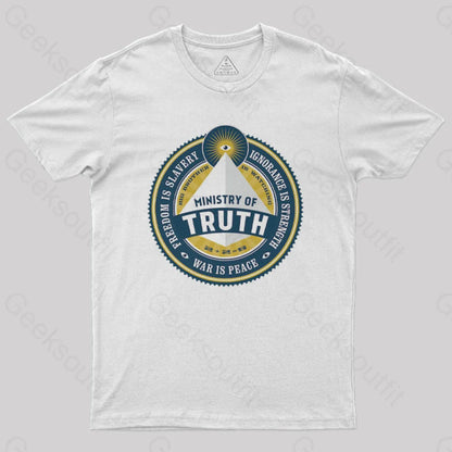 Ministry Of Truth Nerd T-Shirt White / S