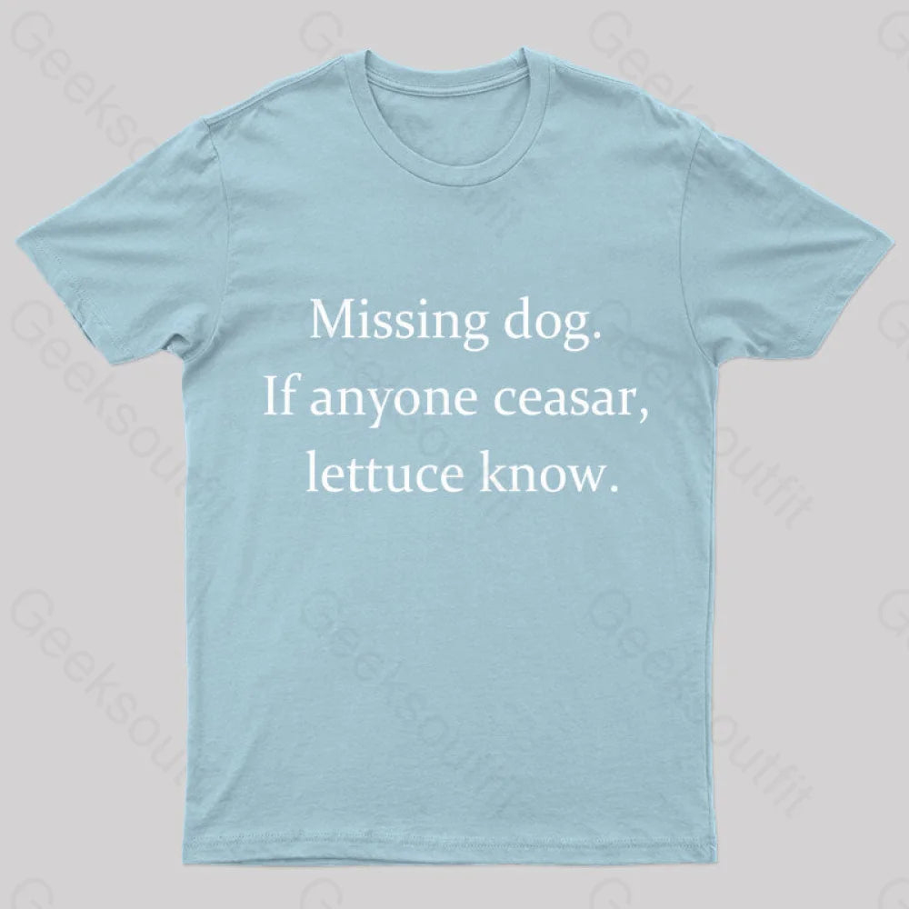 Missing Dog Geek T-Shirt Light Blue / S