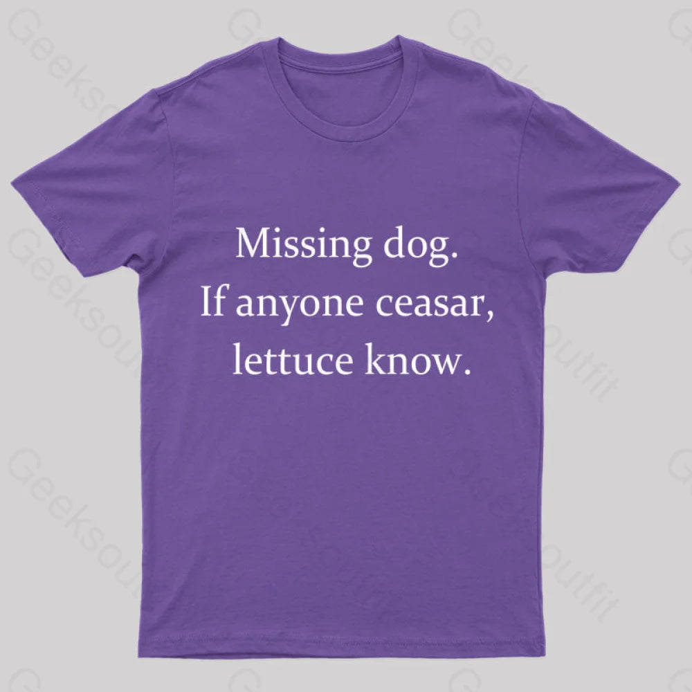 Missing Dog Geek T-Shirt Purple / S