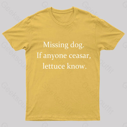 Missing Dog Geek T-Shirt Yellow / S