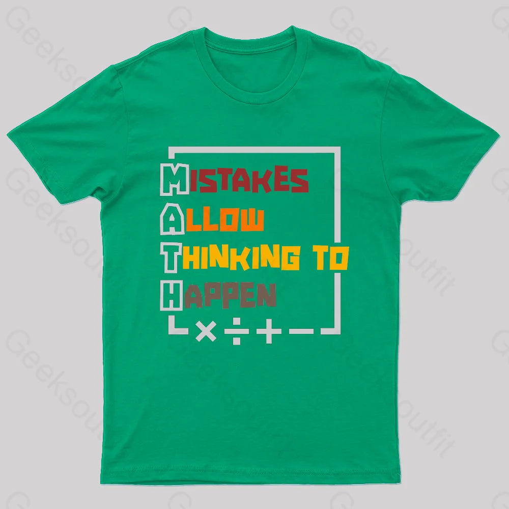 Mistakes Allow Thinking To Happen Nerd T-Shirt Green / S