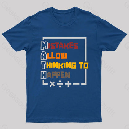 Mistakes Allow Thinking To Happen Nerd T-Shirt Navy / S