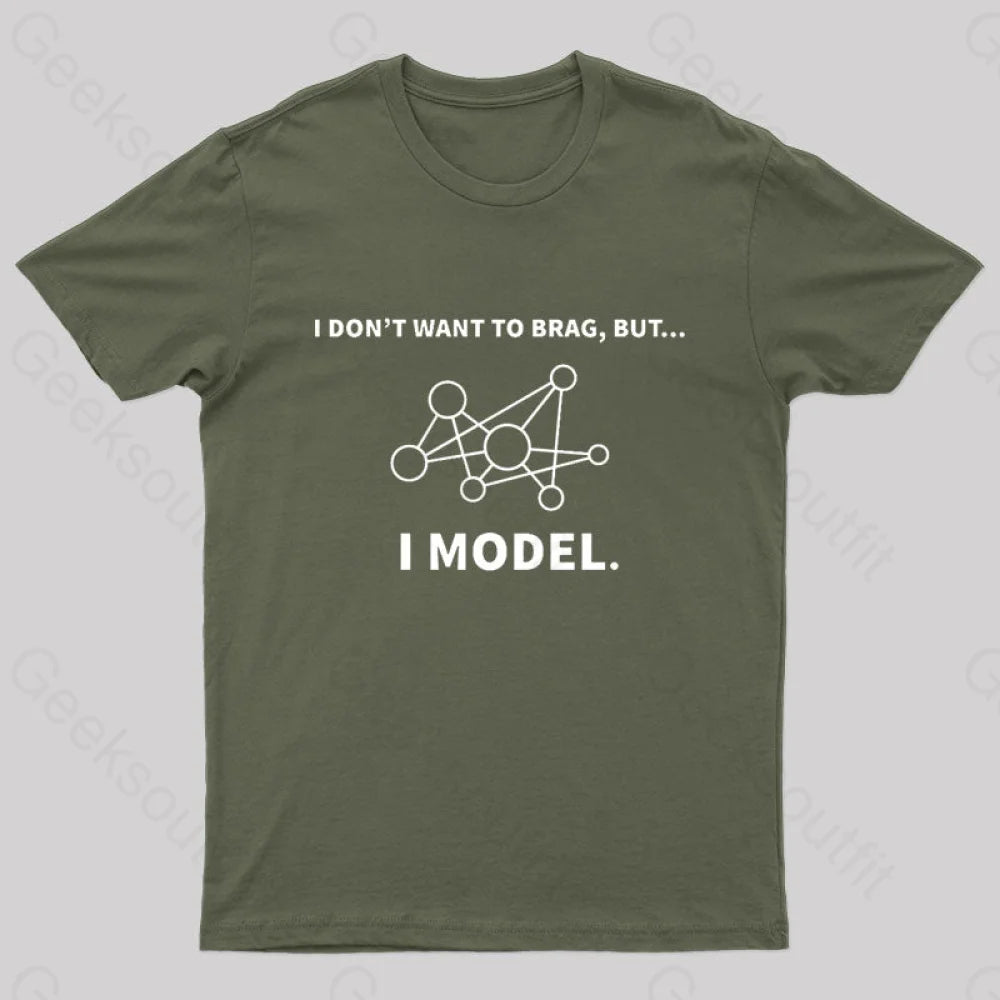 Model Data Science Informatics Geek T-Shirt Army Green / S