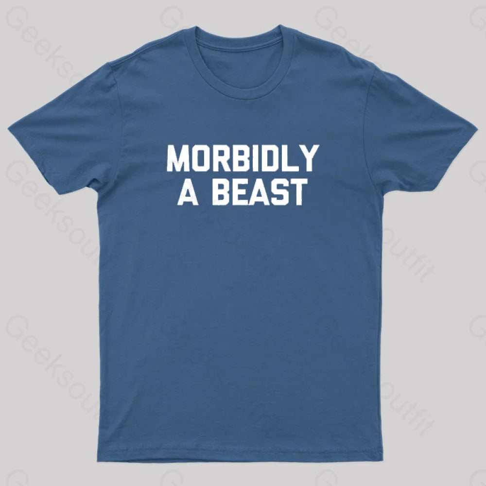 Morbidly A Beast Geek T-Shirt Navy / S