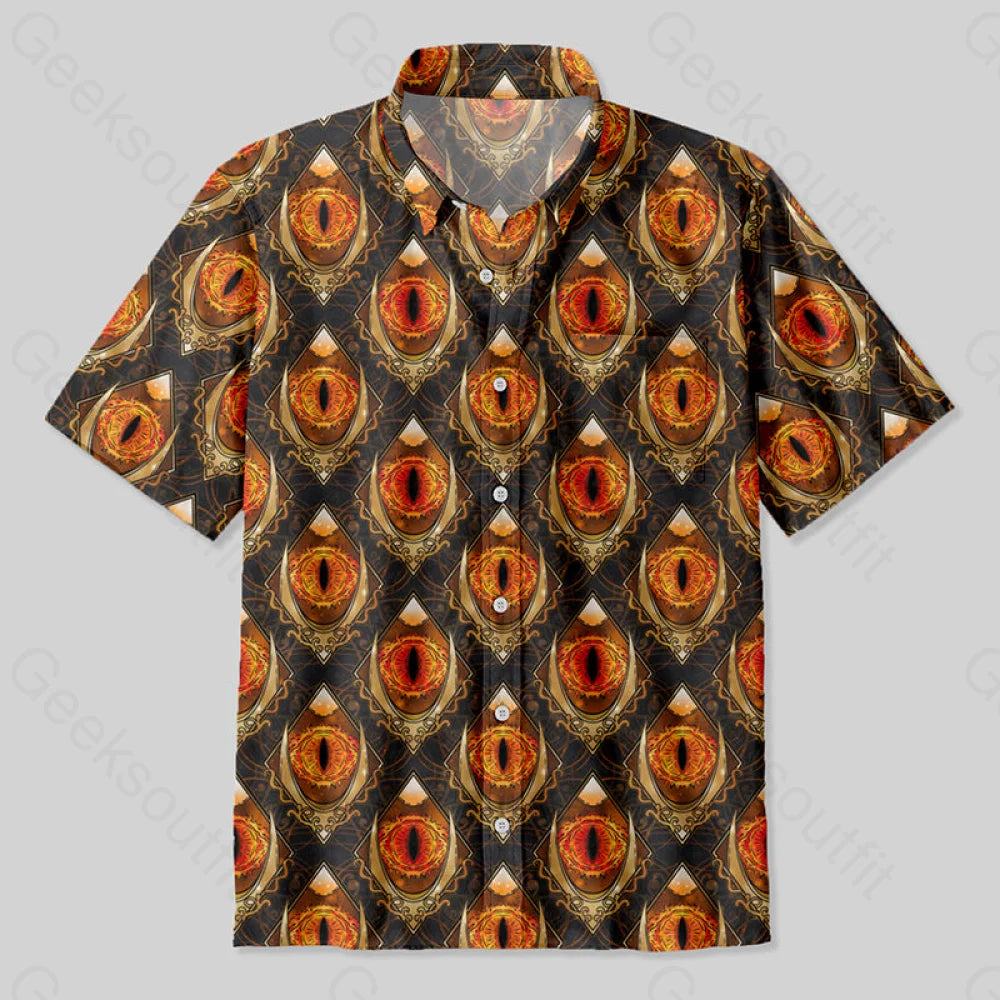 Mordor Eye Button Up Pocket Shirt Up / S Bus633 Yc