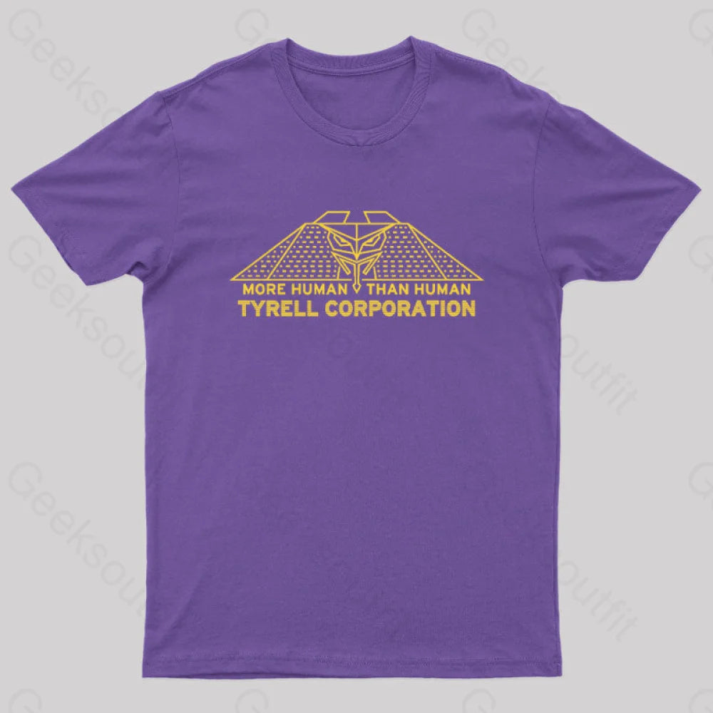 More Human Than Tyrell Corporation Geek T-Shirt Purple / S