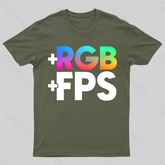 More Rgb Fps Nerd T-Shirt Army Green / S