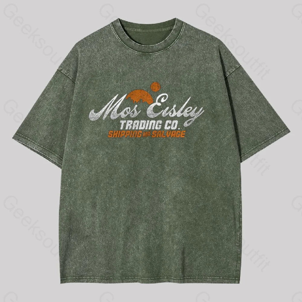 Mos Eisley Geek Washed T-Shirt Army Green / S