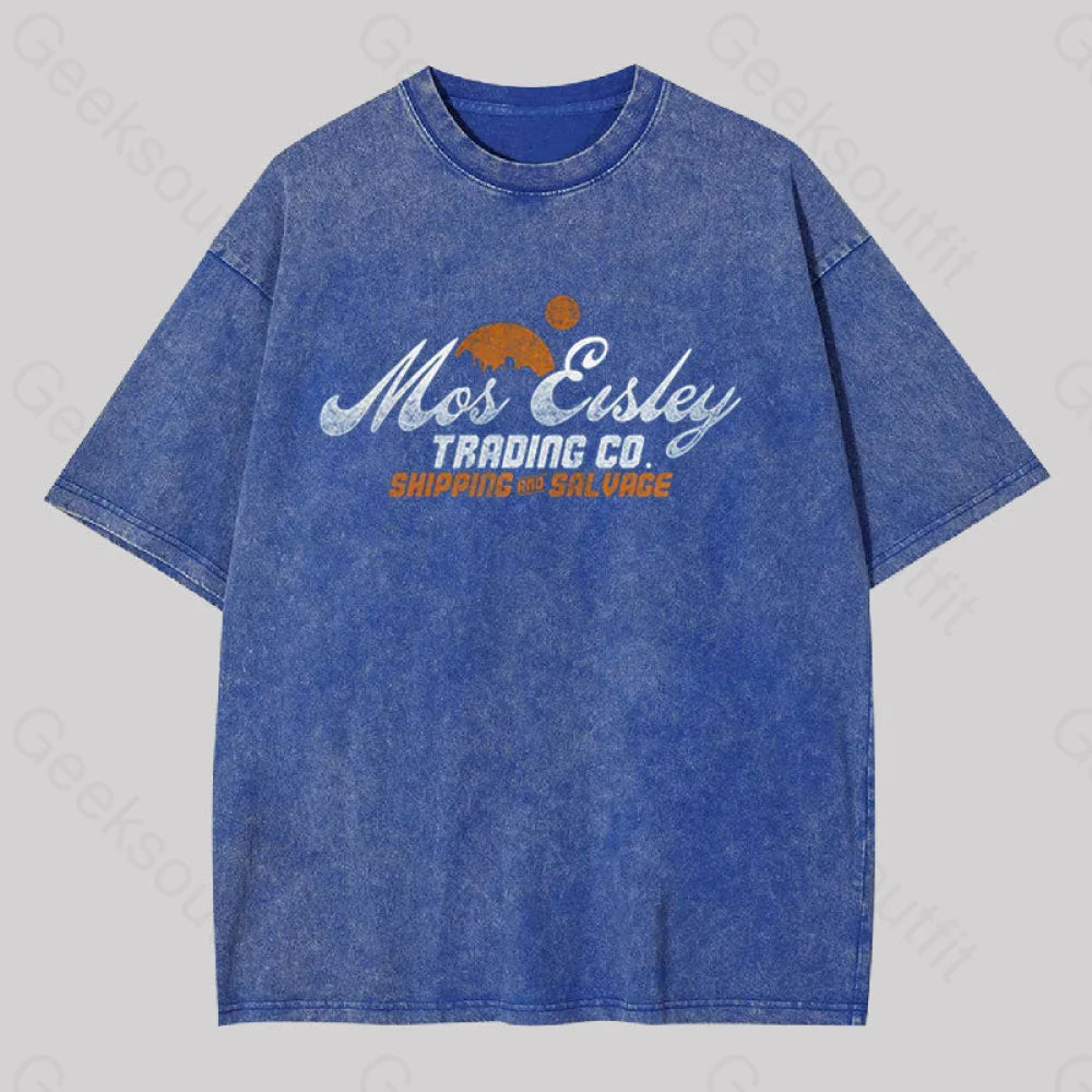 Mos Eisley Geek Washed T-Shirt Blue / S