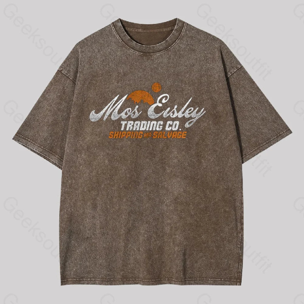 Mos Eisley Geek Washed T-Shirt Coffee / S