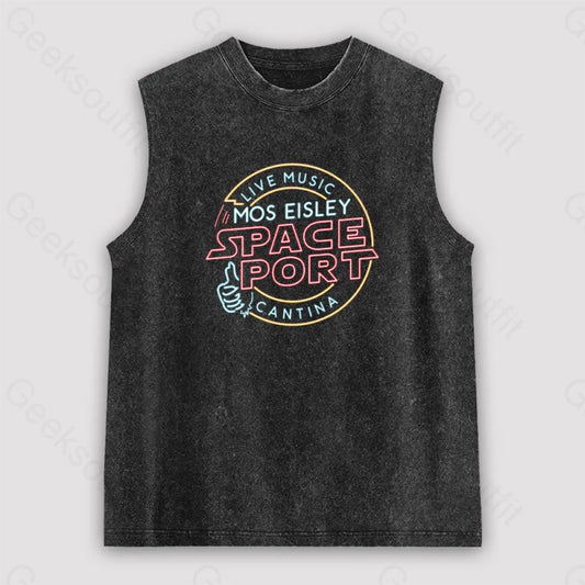 Mos Eisley Space Port Unisex Washed Tank Black / S