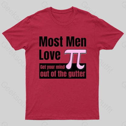 Most Men Love Pi Nerd T-Shirt Red / S